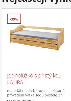 Jednolůžko s přistýlkou LAURA