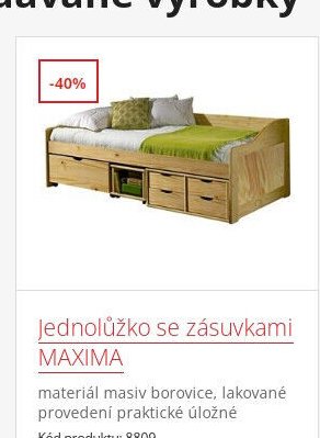 Jednolůžko se zásuvkami MAXIMA