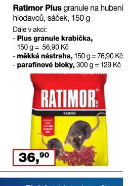 Ratimor Plus granule na hubení hlodavců, sáček, 150 g