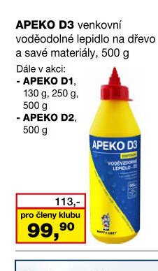 APEKO D3 venkovní voděodolné lepidlo na dřevo