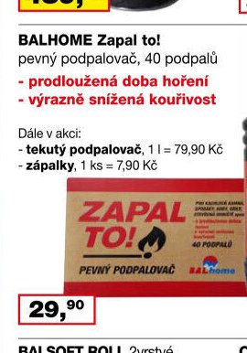 BALHOME Zapal to! pevný podpalovač