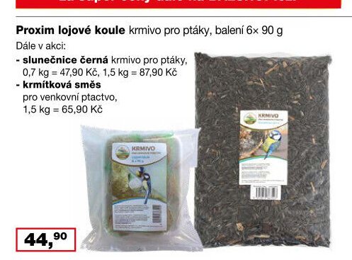 Proxim lojové koule krmivo