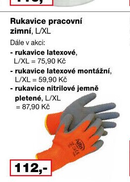 Rukavice pracovní zimní