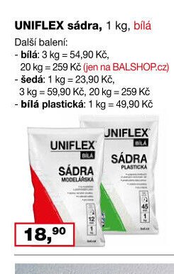 UNIFLEX sádra, 1 kg, bílá