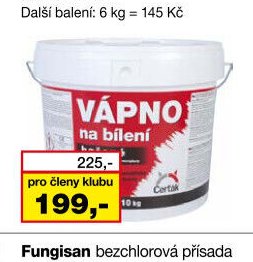 VÁPNO na bílení hašené Čerťák