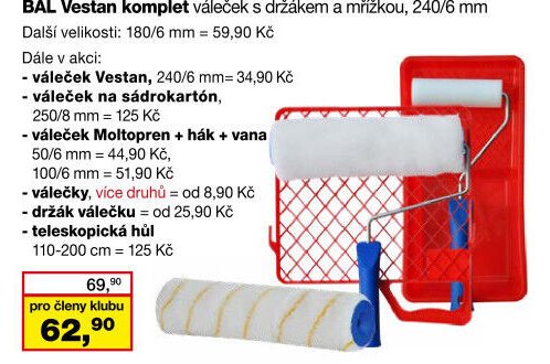 BAL Vestan komplet váleček s držákem a mřížkou