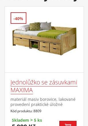 Jednolůžko se zásuvkami MAXIMA - IDEA nábytek aktualniletaky.eu