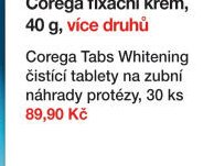 Corega Tabs Whitening čisticí tablety na zubní náhrady protézy, 30 ks