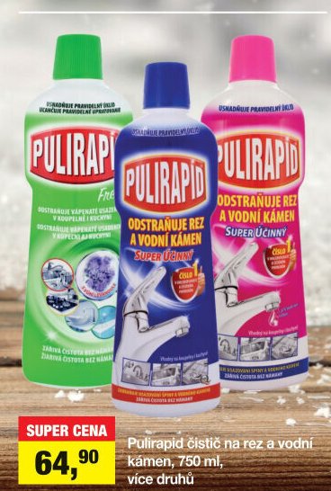 Pulirapid čistič na rez a vodní kámen 750 ml