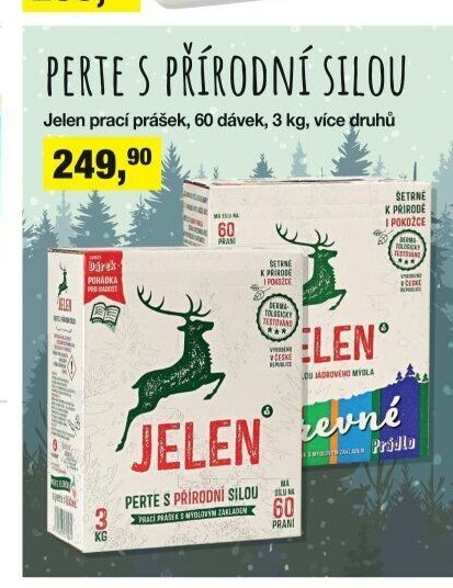 Jelen prací prášek, 60 dávek, 3 kg, více druhů