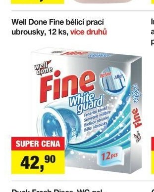 Well Done Fine bělicí prací ubrousky, 12 ks, více druhů