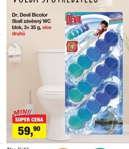 Dr. Devil Bicolor 5ball závěsný WC blok, 3x 35 g, více druhů