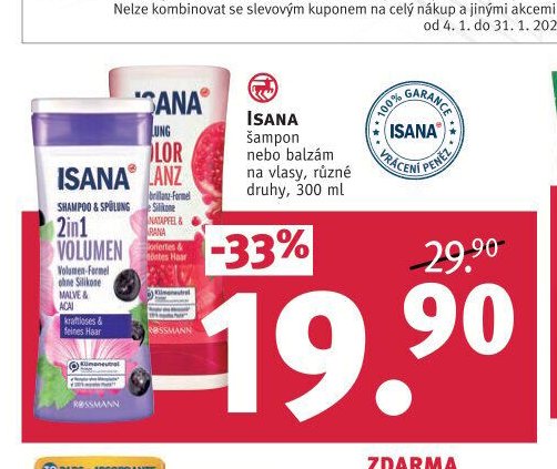 ISANA šampon nebo balzám na vlasy, různé druhy, 300 ml