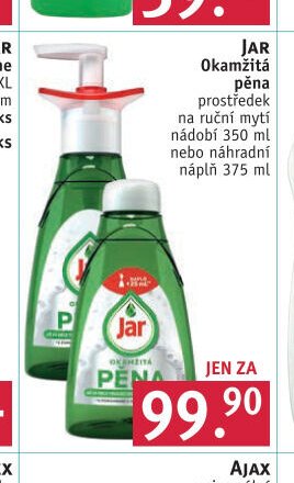 Jar Okamžitá pěna prostředek na ruční mytí nádobí