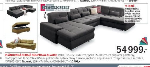 Plánovaná sedací souprava ALVARO