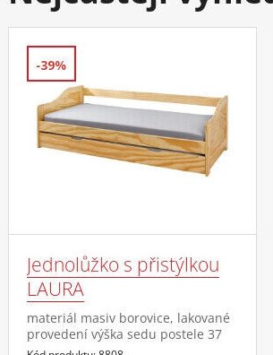 Jednolůžko s přistýlkou LAURA