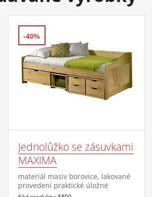 Jednolůžko se zásuvkami MAXIMA