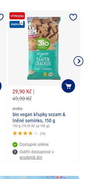 dmBio bio vegan křupky sezam & lněné semínko, 150 g - dm drogerie aktualniletaky.eu