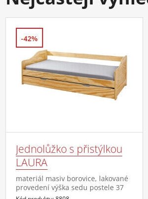 Jednolůžko s přistýlkou LAURA