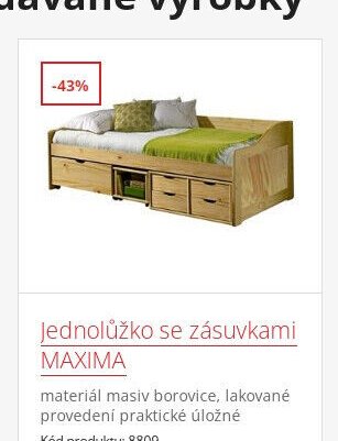 Jednolůžko se zásuvkami MAXIMA