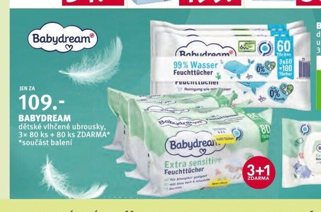 BABYDREAM dětské vlhčené ubrousky