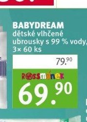 BABYDREAM dětské vlhčené ubrousky s 99 % vody