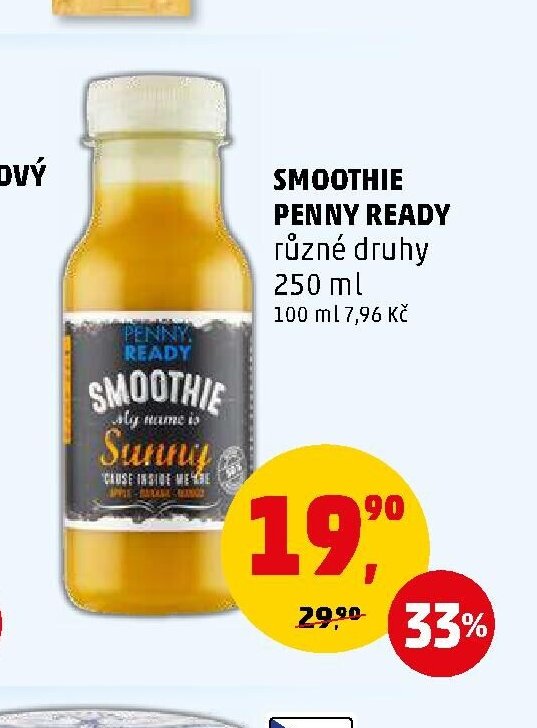 Smoothie Penny Ready různé druhy 250 ml - Penny Market aktualniletaky.eu