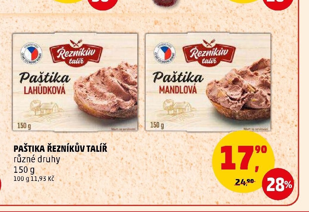 Paštika Řezníkův talíř (lahůdková, mandlová) - Penny Market aktualniletaky.eu