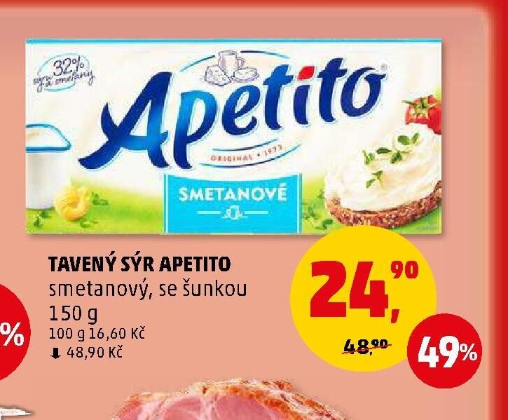 TAVENÝ SÝR APETITO smetanový, se šunkou - Penny Market aktualniletaky.eu