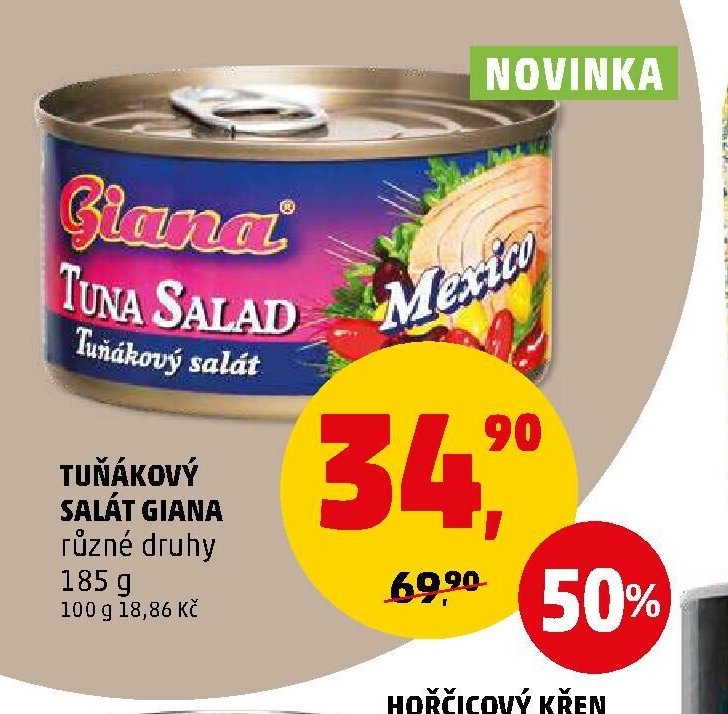 TUŇÁKOVÝ SALÁT GIANA různé druhy 185 g - Penny Market aktualniletaky.eu