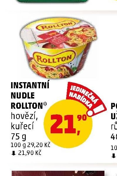 INSTANTNÍ NUDLE ROLLTON* hovězí, kuřecí 75 g - Penny Market aktualniletaky.eu