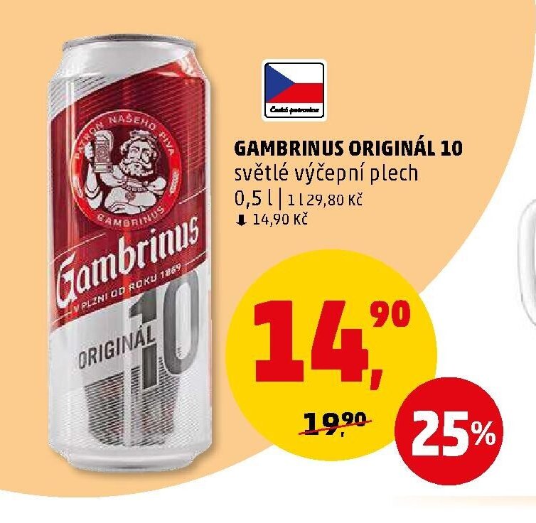 Gambrinus Originál 10 světlé výčepní plech 0,5 l - Penny Market aktualniletaky.eu
