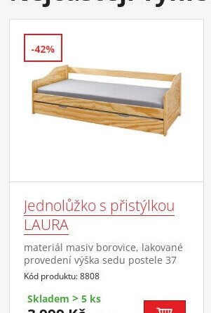 Jednolůžko s přistýlkou LAURA