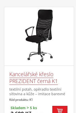 Kancelářské křeslo PREZIDENT černá K1