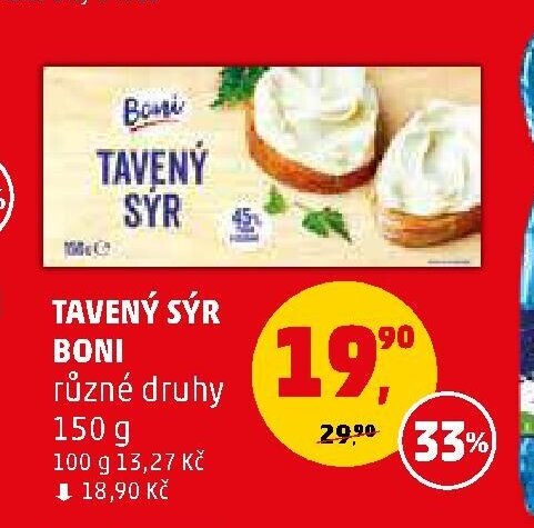 Tavený sýr Boni - Penny Market aktualniletaky.eu