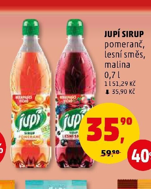 Jupí sirup pomeranč, lesní směs, malina 0,7 l - Penny Market aktualniletaky.eu