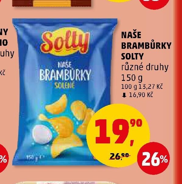 Naše brambůrky Solty různé druhy 150 g - Penny Market aktualniletaky.eu