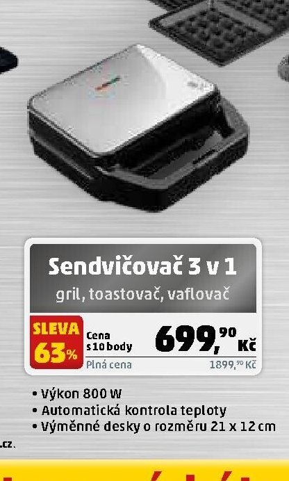 Sendvičovač 3 v 1 - Penny Market aktualniletaky.eu