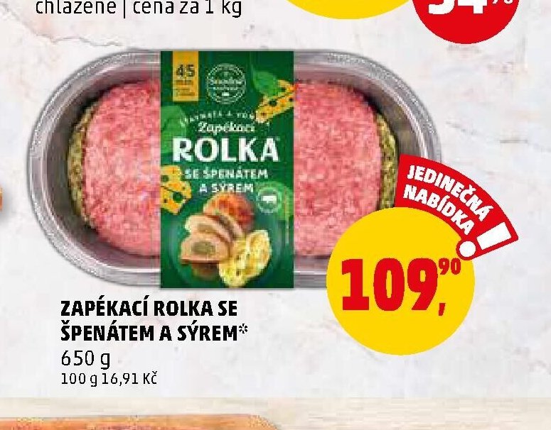 Zapékací rolka se špenátem a sýrem - Penny Market aktualniletaky.eu