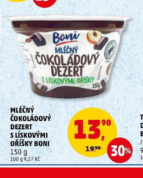 MLÉČNÝ ČOKOLÁDOVÝ DEZERT S LÍSKOVÝMI OŘÍŠKY BONI - Penny Market aktualniletaky.eu