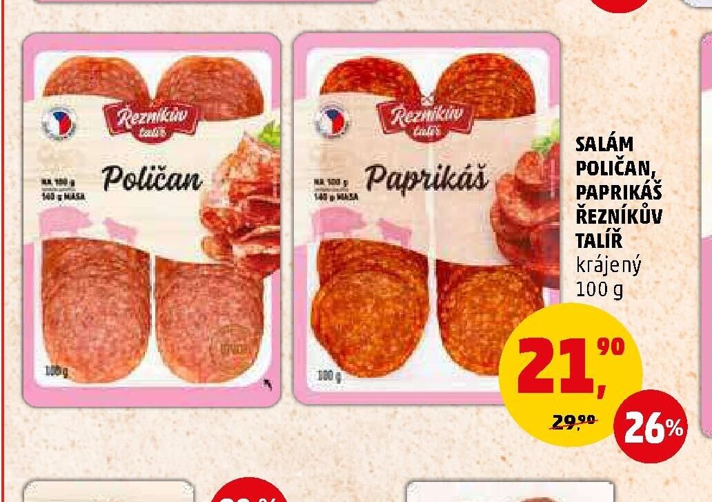 Salám Poličan, Paprikáš Řezníkův talíř krájený - Penny Market aktualniletaky.eu