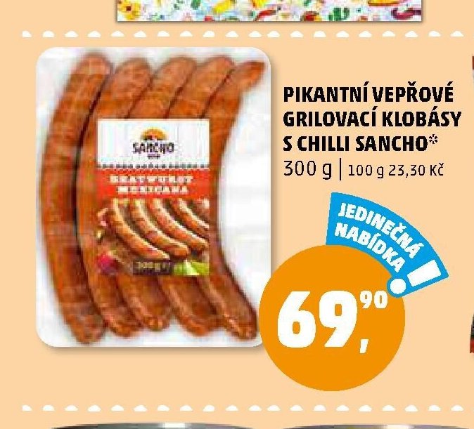 PIKANTNÍ VEPŘOVÉ GRILOVACÍ KLOBÁSY S CHILLI SANCHO - Penny Market aktualniletaky.eu