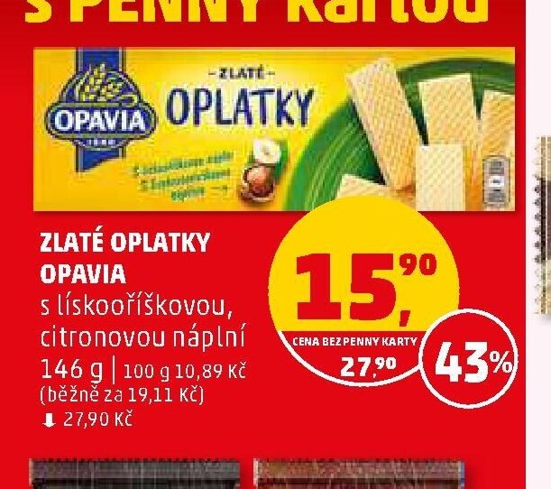 Zlaté oplatky Opavia - Penny Market aktualniletaky.eu
