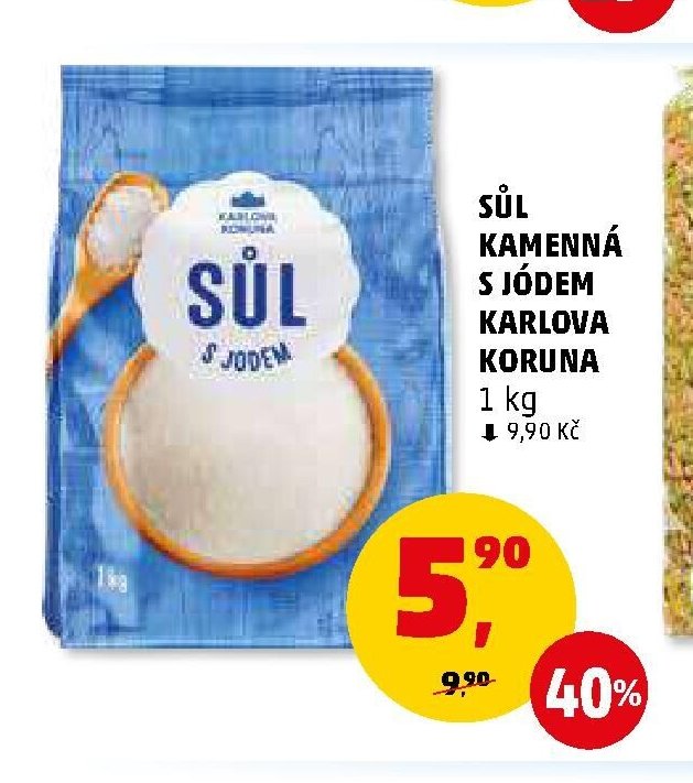 Sůl kamenná s jódem Karlova Koruna - Penny Market aktualniletaky.eu