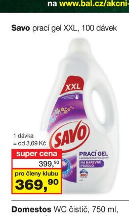 Savo prací gel XXL, 100 dávek
