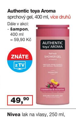 Authentic toya Aroma sprchový gel, 400 ml