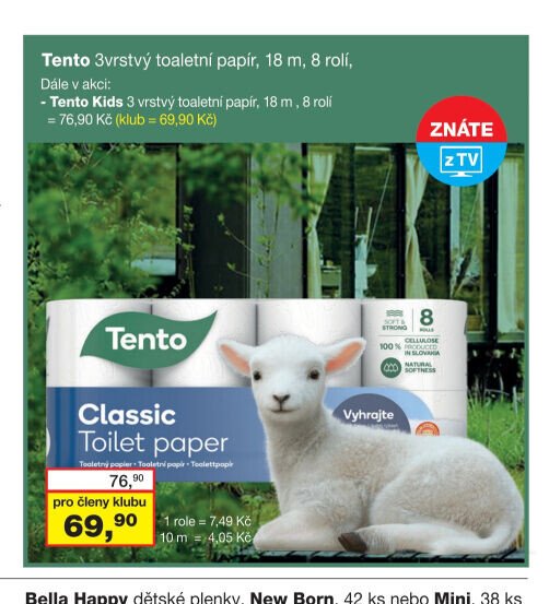 Tento 3vrstvý toaletní papír, 18 m, 8 rolí - Barvy a laky drogerie aktualniletaky.eu