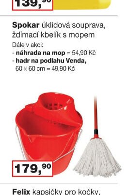 Spokar úklidová souprava, ždímací kbelík s mopem