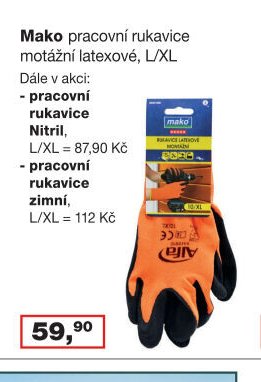 Mako pracovní rukavice motážní latexové, L/XL - Barvy a laky drogerie aktualniletaky.eu