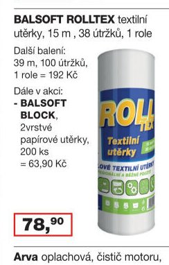 BALSOFT ROLLTEX textilní utěrky - Barvy a laky drogerie aktualniletaky.eu
